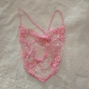 Beautiful Pinj Sequins Ms Slinky Cami with floral lace from Dyspnea